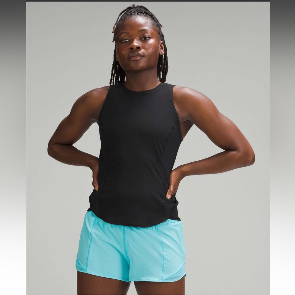 Lululemon Fold-Over Running Tank Top in Black